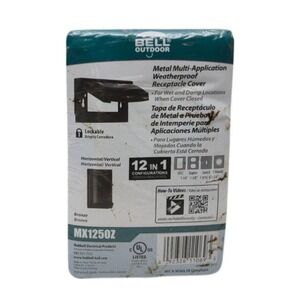 1-Gang Flip Weatherproof Cover, Vertical/Horizontal, 12-in-1, Bronze‎